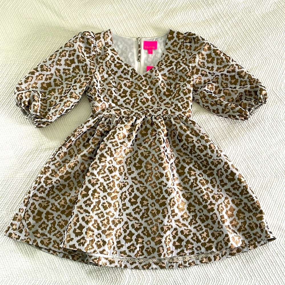 Lilly Pulitzer Leopard Print Long Sleeve Dress
